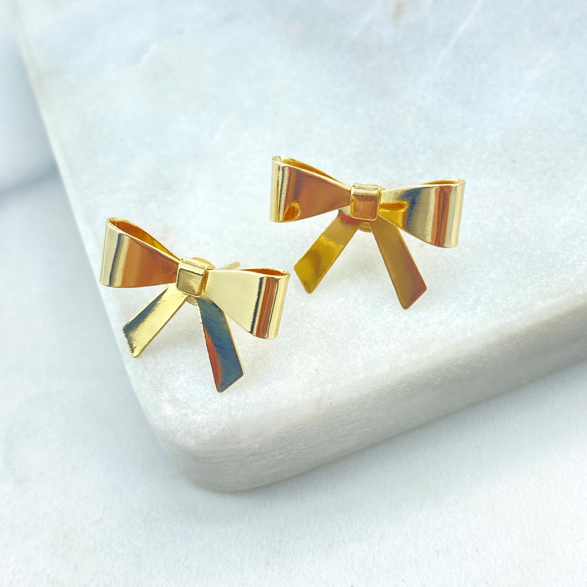 18k Gold Filled Coquette Bow Necklace or Bow Earrings, Buy as a Set or Individually