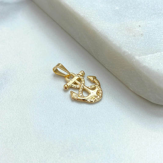 18k Gold Filled Anchor Charm Pendant, Nautical Symbol Charm, Wholesale Jewelry