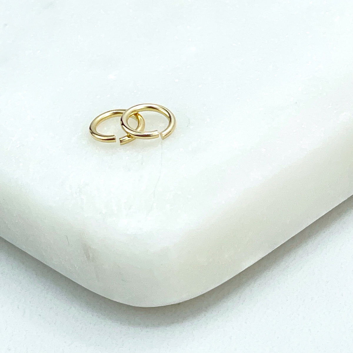 18k Gold Filled 7mm Open Jumping Ring, Round Ring Connectors, Split Ring, Jump Ring, 5, 12 or 25 Pieces Wholesale Jewelry Making Supplies
