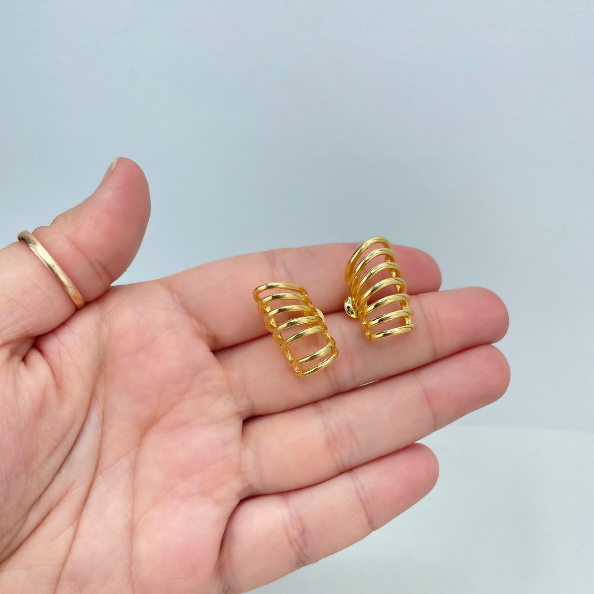 18k Gold Filled Polished Angel Wing Climb Earrings, Cutout Climb Earrings, Fashion & Fancy Earrings, Wholesale Jewelry Making Supplies