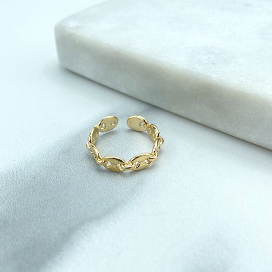 18k Gold Filled Mariner Open Link Ring, Mariner Anchor Chain Ring Chunky Link Mariner Chain Style Ring, Adjustable Ring, Wholesale Jewelry