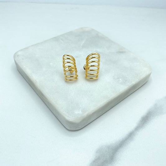 18k Gold Filled Polished Angel Wing Climb Earrings, Cutout Climb Earrings, Fashion & Fancy Earrings, Wholesale Jewelry Making Supplies