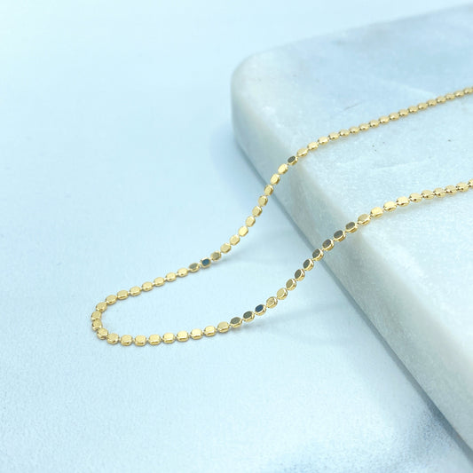 18k Gold Filled 2mm Dot Link Chain 16.5 Inches or 18.5 Inches + 2 Inches of extender Necklace, Wholesale Jewelry Supplies