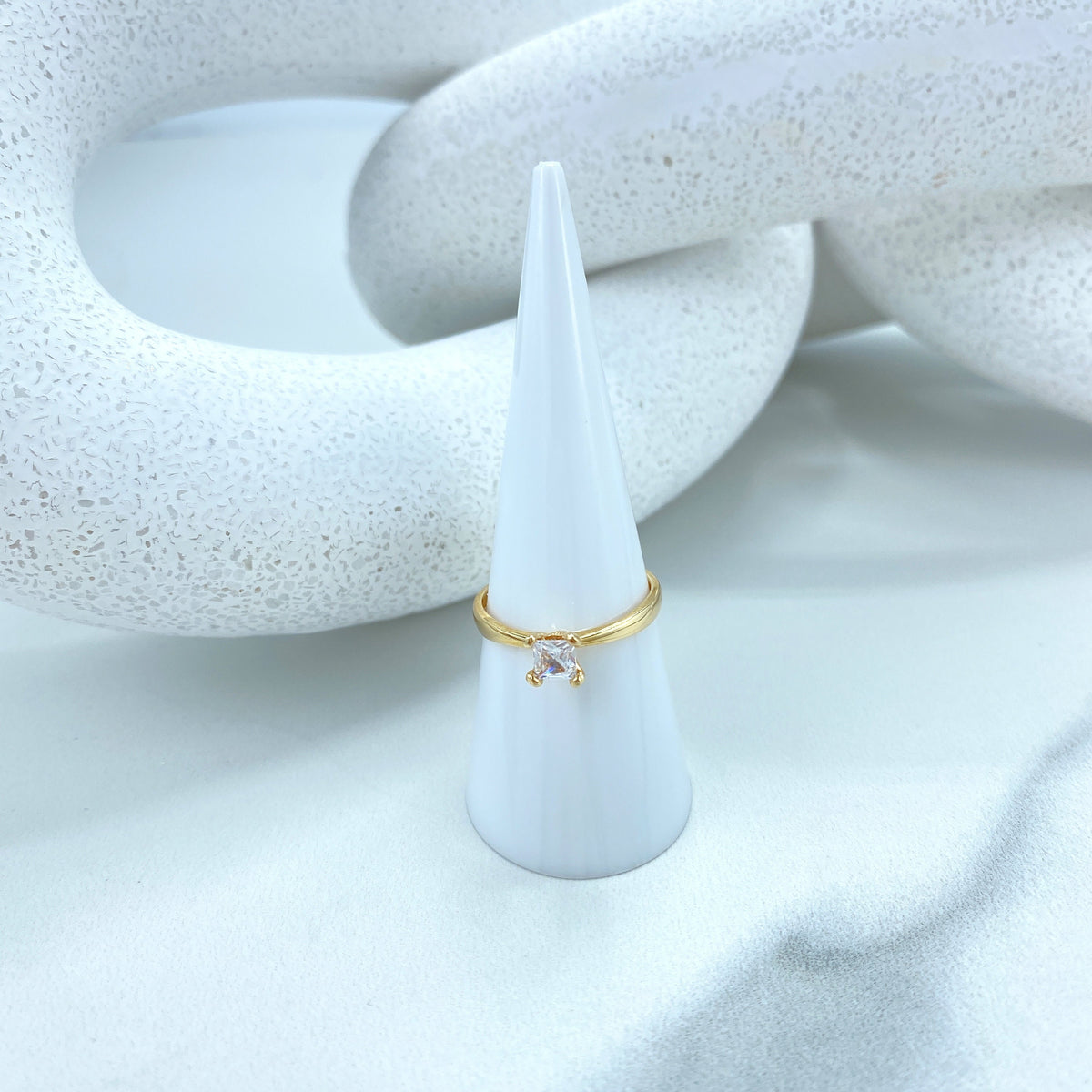 14k Solid Gold Solitaire Ring, 14k Solid Gold Engagement Ring, 14k Solid Gold Cubic Zirconia Ring (Inside Stamped)