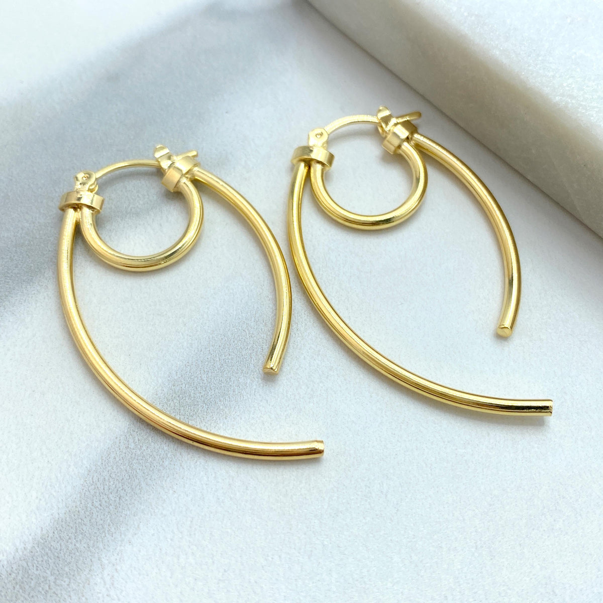 18k Gold Filled Round Lines Hoop Inspo Earrings, Modern Inspo Earrings, Trendy Earrings, Wholesale Jewelry