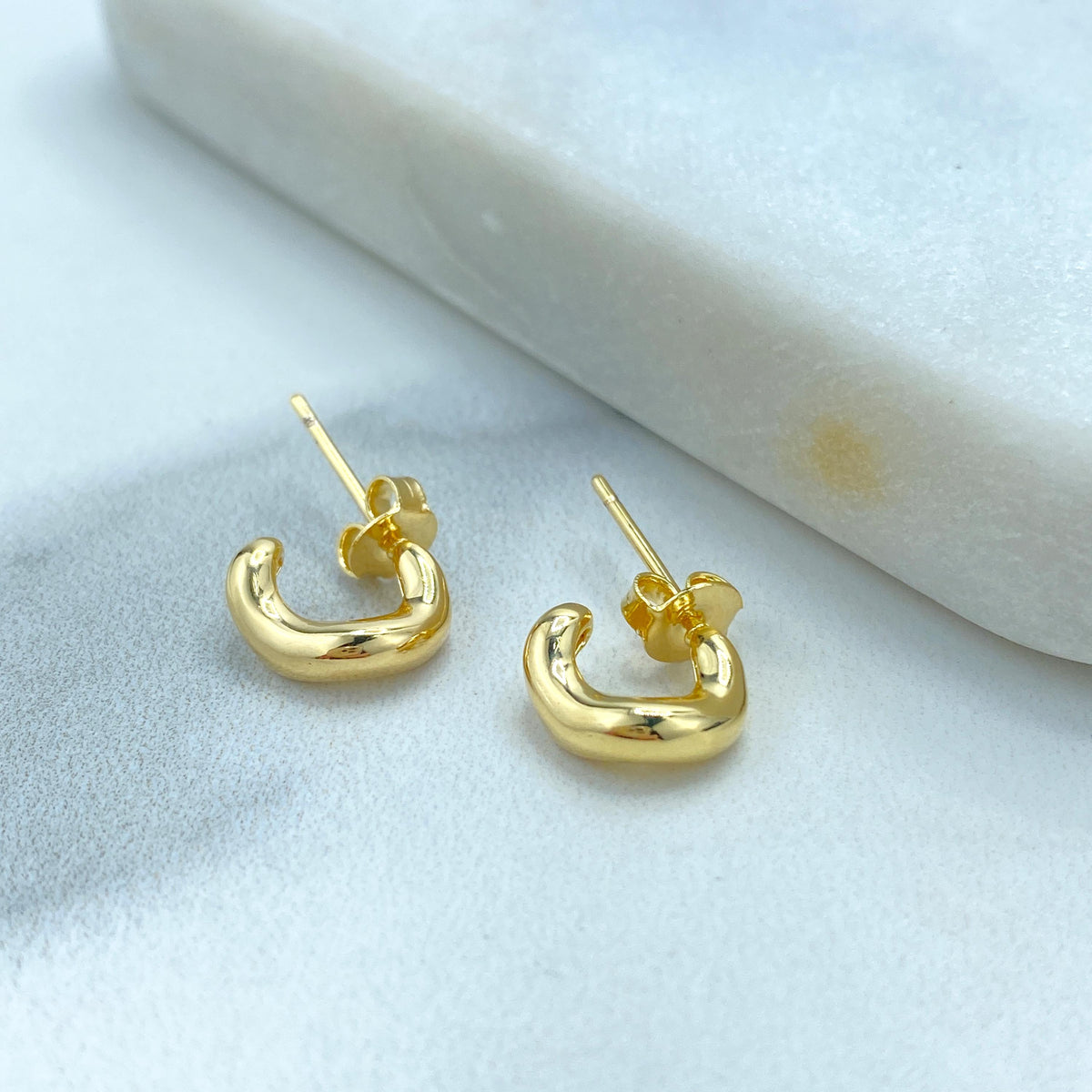 18k Gold Filled Irregular C-Hoop Earrings, Modern Style, Petite C-Hoop, Wholesale Jewelry