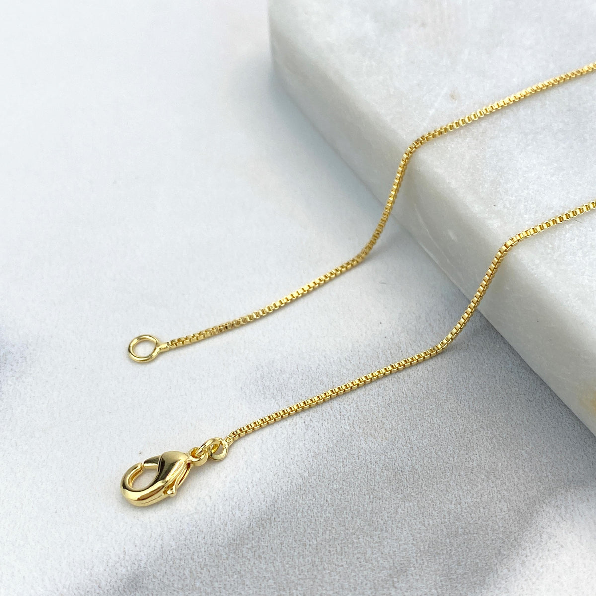 18k Gold Filled 49mm Teardrop Charm Necklace, with 18 Inches Box Chain, Chunky Drop Shape Necklace, Wholesale Jewelry