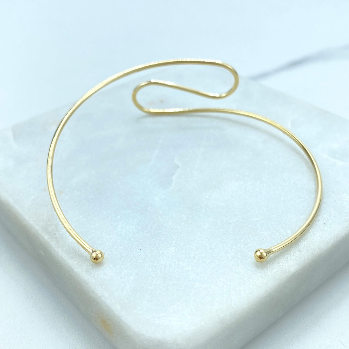 18k Gold Filled Arm Cuff Bracelet Minimalist, Thin Upper Arm Bracelet, Adjustable Cuff Bracelet, Wholesale Jewelry
