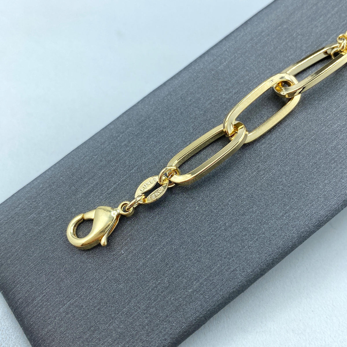 18k Gold Filled 7mm Paperclip Chain and Double Rolo Chain Linked Necklace or Bracelet with Extender, Specialty Chain, Wholesale Jewelry