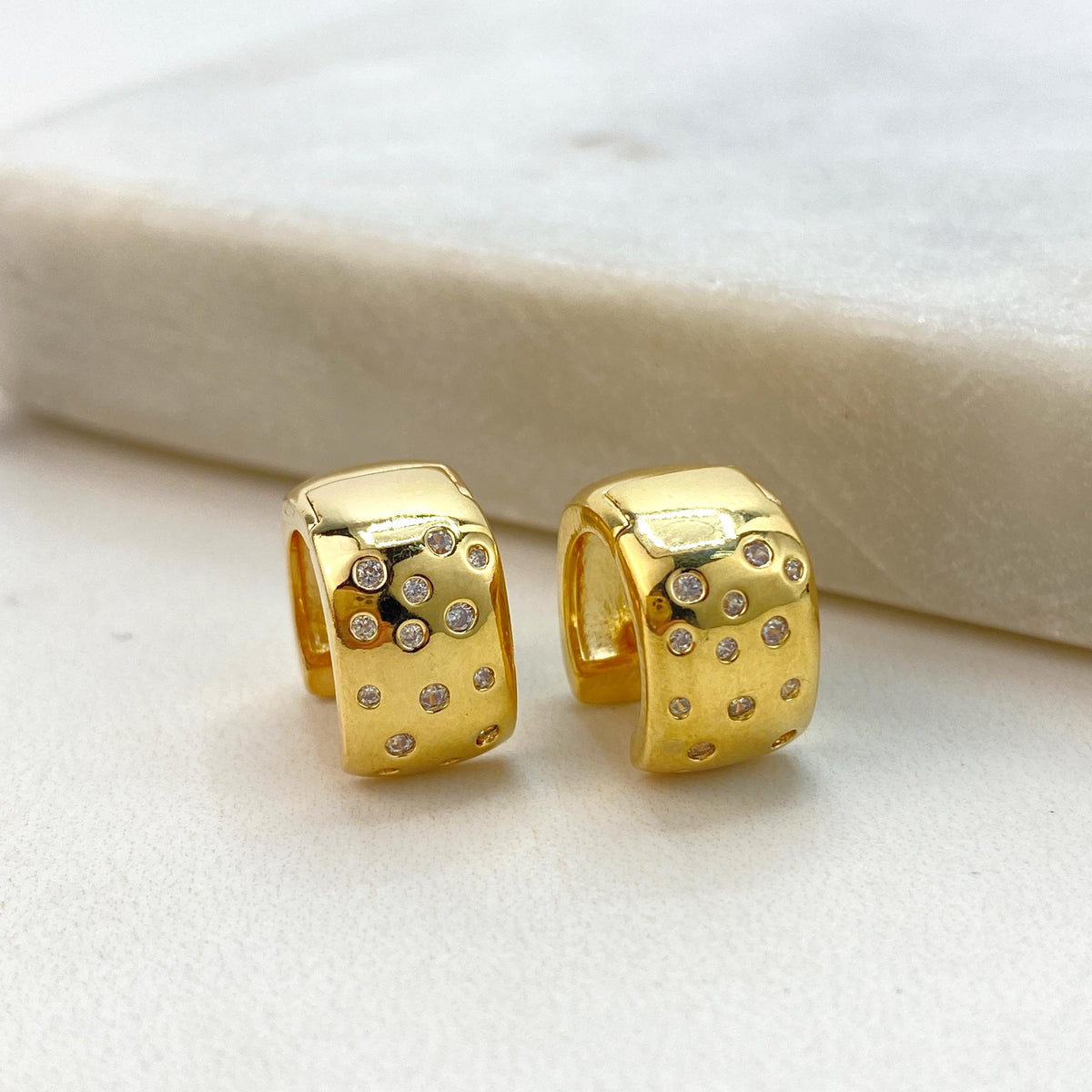 18k Gold Filled Petite Hoop Earrings featuring Micro Pave, Small Hoop with Cubic Zirconia, Timeless Earrings, Wholesale Jewelry
