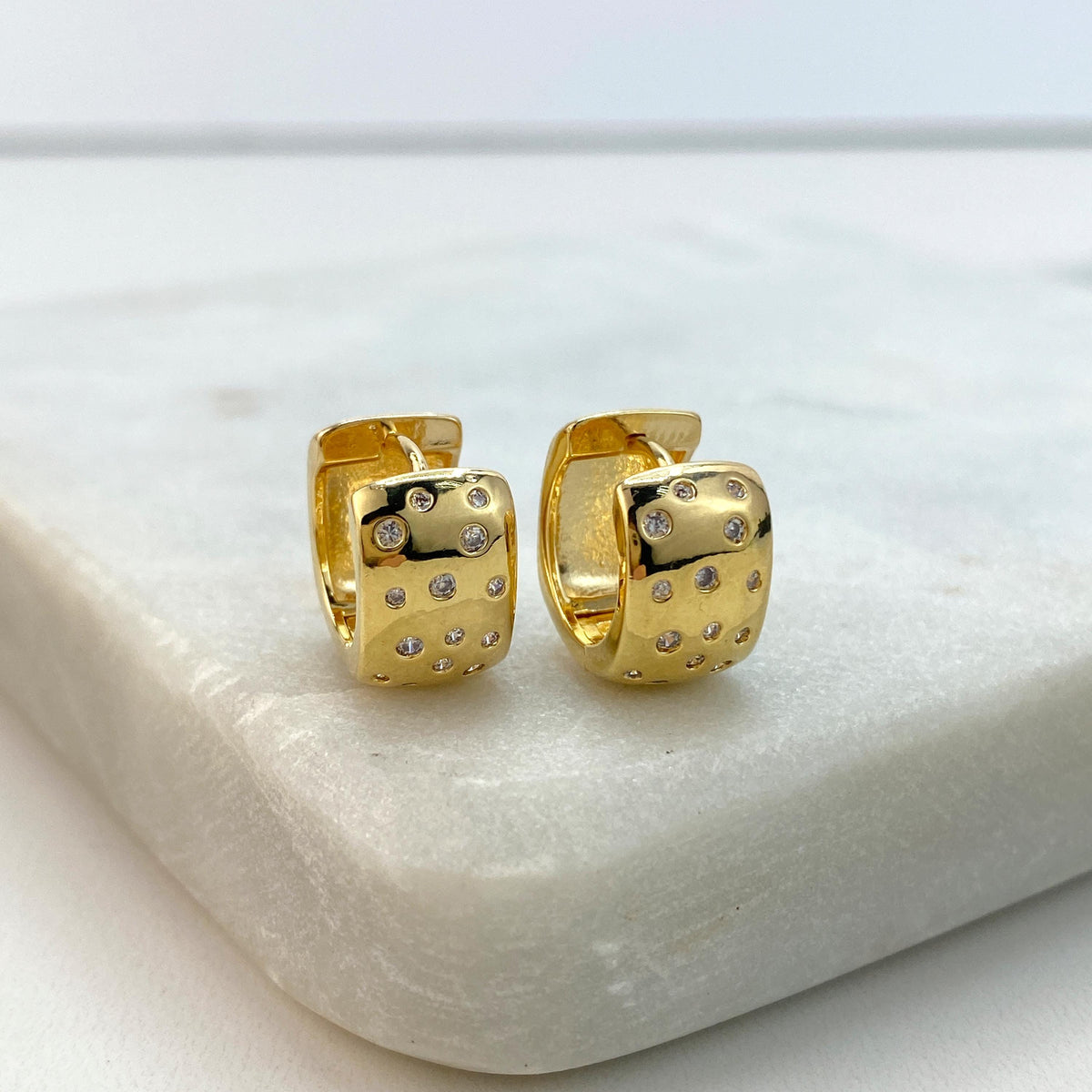 18k Gold Filled Petite Hoop Earrings featuring Micro Pave, Small Hoop with Cubic Zirconia, Timeless Earrings, Wholesale Jewelry
