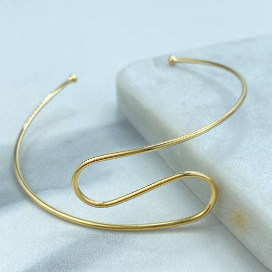 18k Gold Filled Arm Cuff Bracelet Minimalist, Thin Upper Arm Bracelet, Adjustable Cuff Bracelet, Wholesale Jewelry