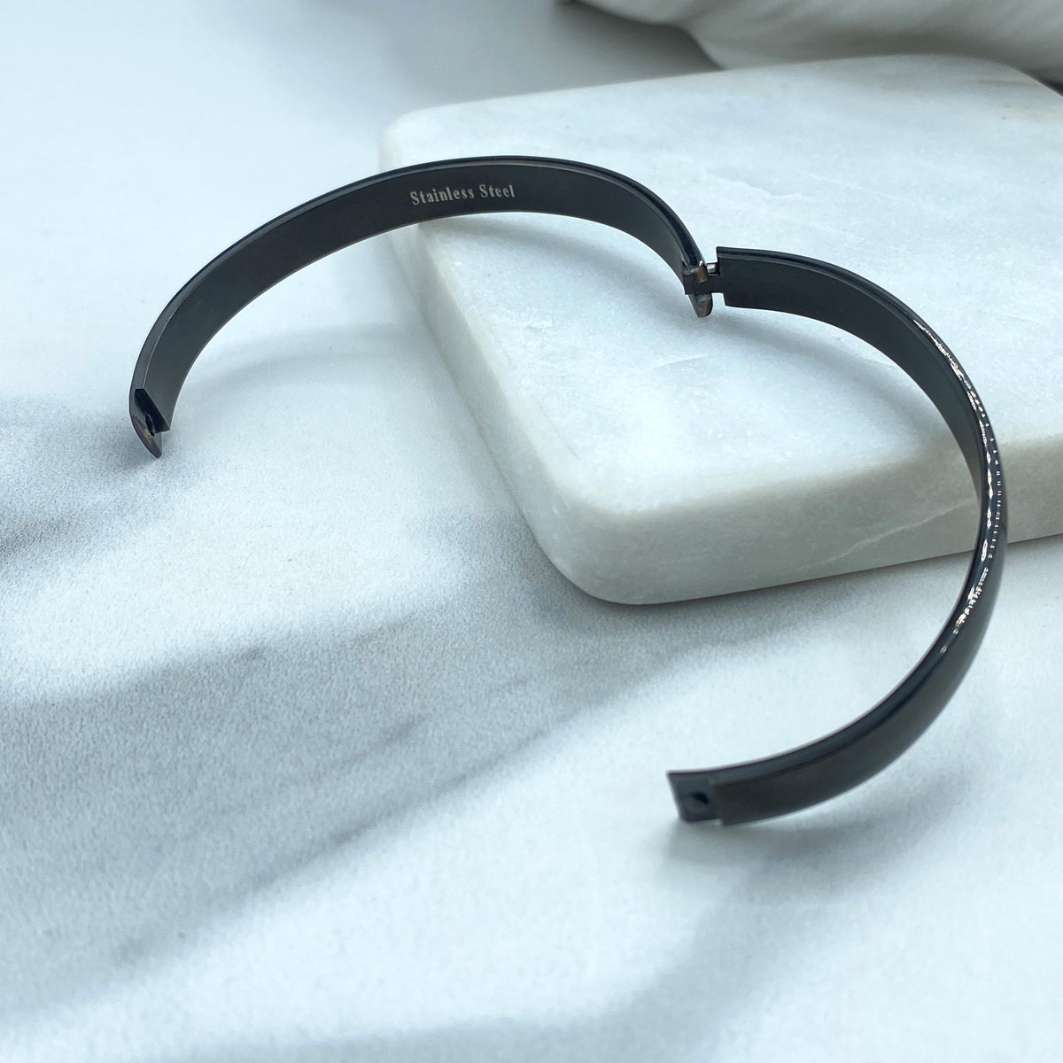 Stainless Steel Silver, Gold or Black Round Cuff Bangle Bracelet, Open Bangles Bracelet, DIY Bangle Gift, Unisex Bracelet, Wholesale Jewelry