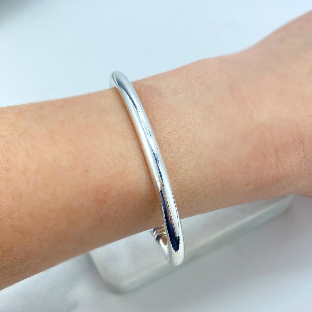 Silver Filled Bangle Featuring Two Solid Balls On Top, Cuff Bracelets, C-Shaped, Classic Bracelet, Fine Bracelet, Wholesale Jewelry Supplies