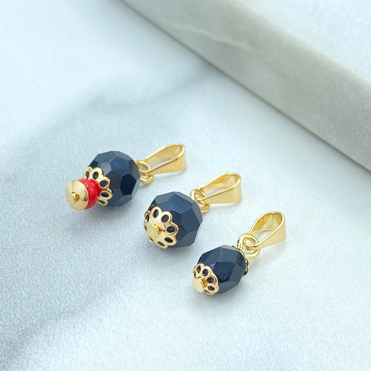 18k Gold Filled Azabache Charm, Three different Charm designs, Protection against the Evil Eye Charm, Azabache Pendant, Wholesale Jewelry