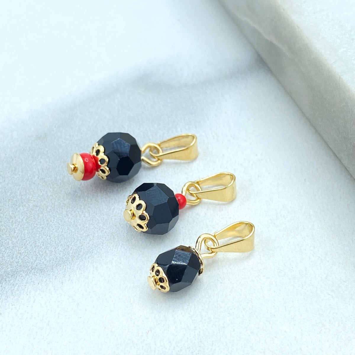 18k Gold Filled Azabache Charm, Three different Charm designs, Protection against the Evil Eye Charm, Azabache Pendant, Wholesale Jewelry