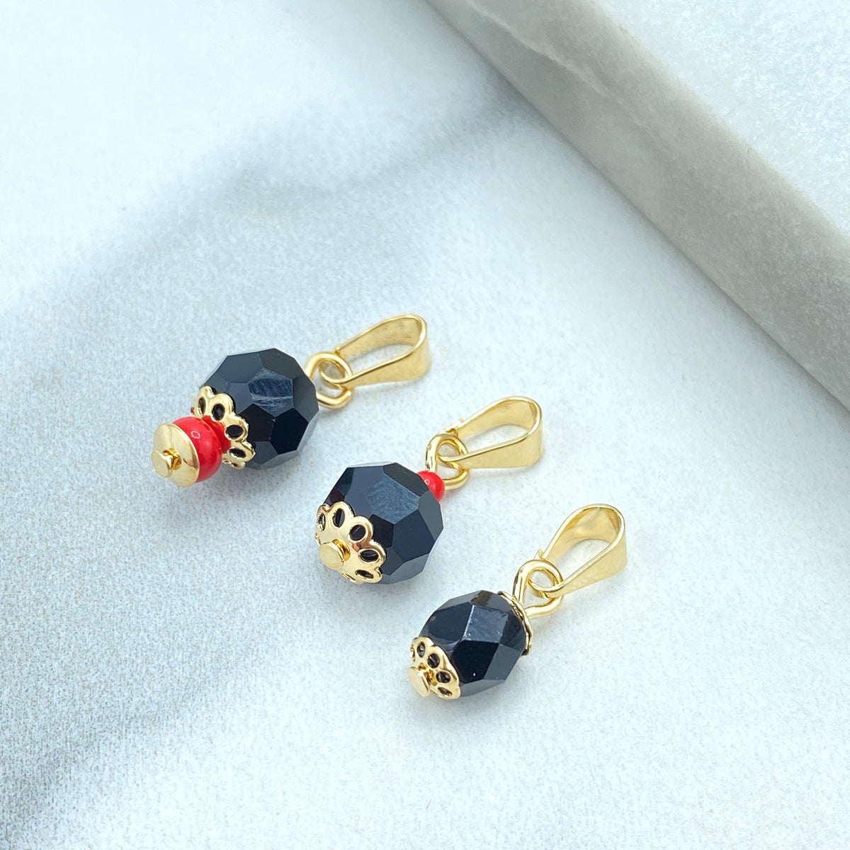 18k Gold Filled Azabache Charm, Three different Charm designs, Protection against the Evil Eye Charm, Azabache Pendant, Wholesale Jewelry