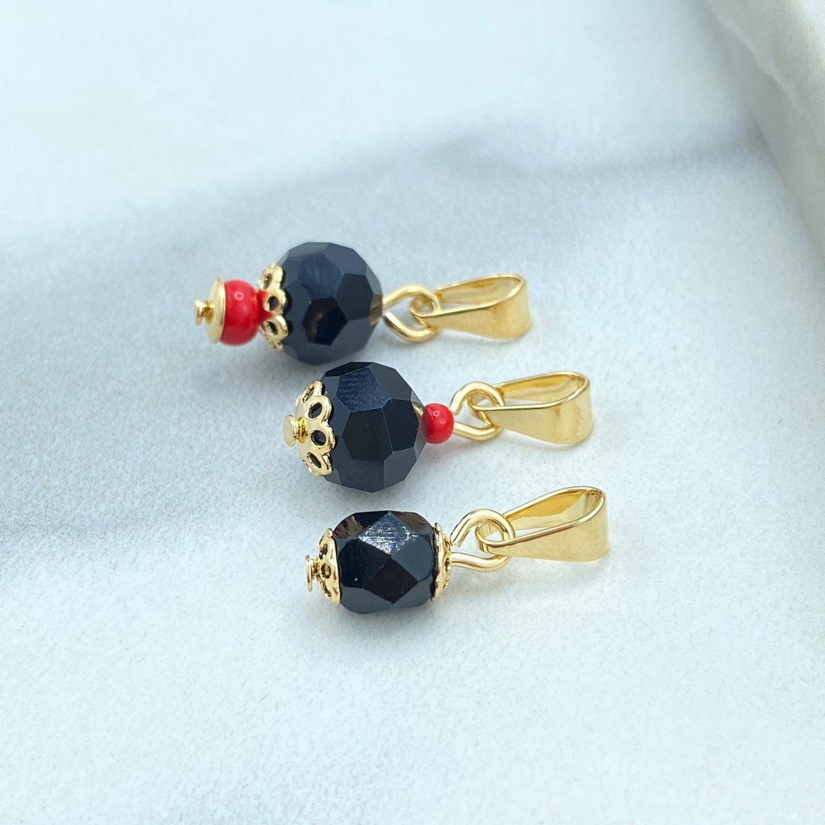 18k Gold Filled Azabache Charm, Three different Charm designs, Protection against the Evil Eye Charm, Azabache Pendant, Wholesale Jewelry