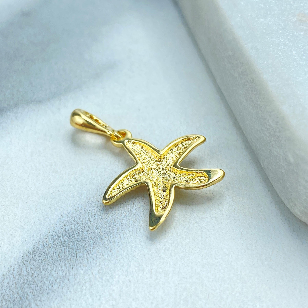 18k Gold-Filled Starfish Charm with Textured Details, Symbolizing Renewal and Guidance, Perfect for DIY Jewelry Creations, Wholesale Jewelry