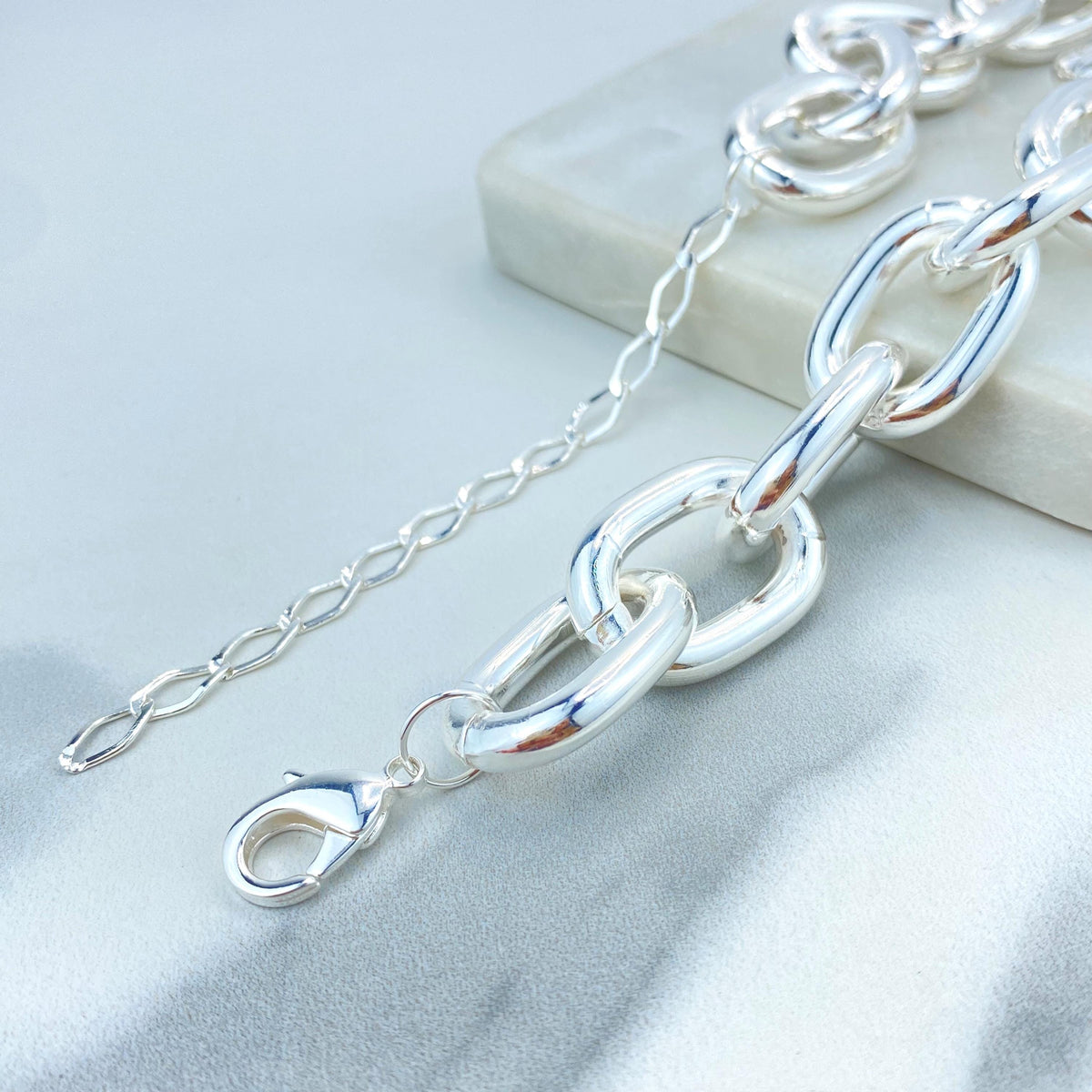 Silver Filled 20mm with Extender, Chunky Chain Choker or Bracelet, Wholesale Jewelry Making Supplies