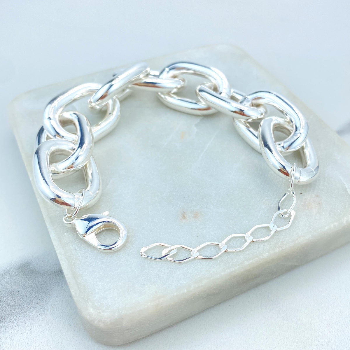 Silver Filled 20mm with Extender, Chunky Chain Choker or Bracelet, Wholesale Jewelry Making Supplies