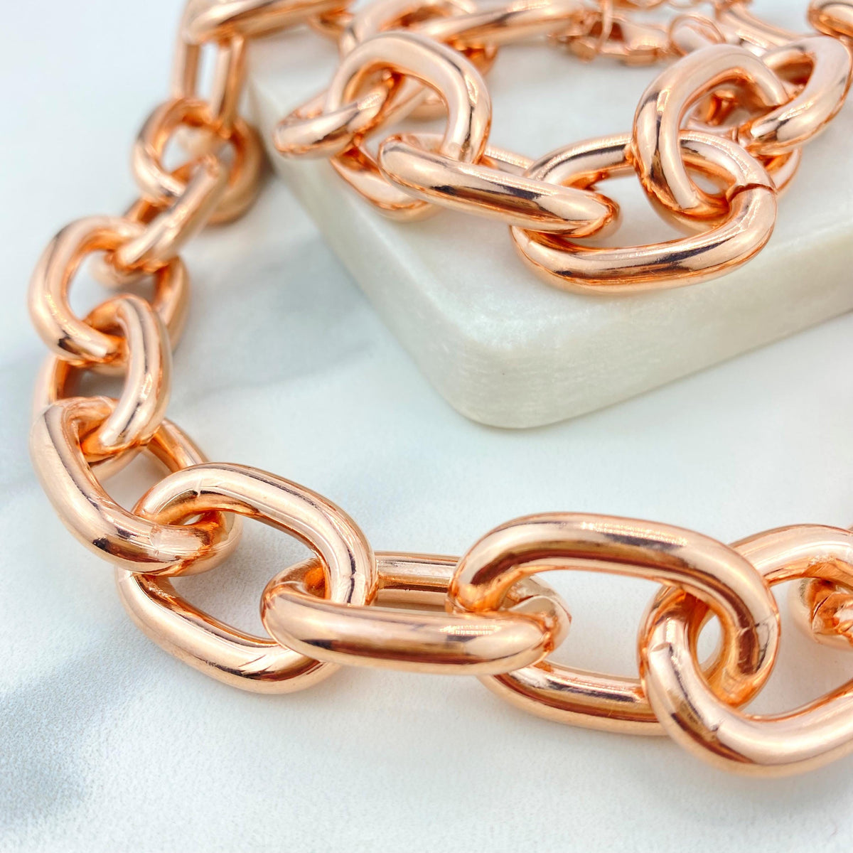 Rose Gold Filled 20mm with Extender, Chunky Chain Choker or Bracelet, Wholesale Jewelry Making Supplies