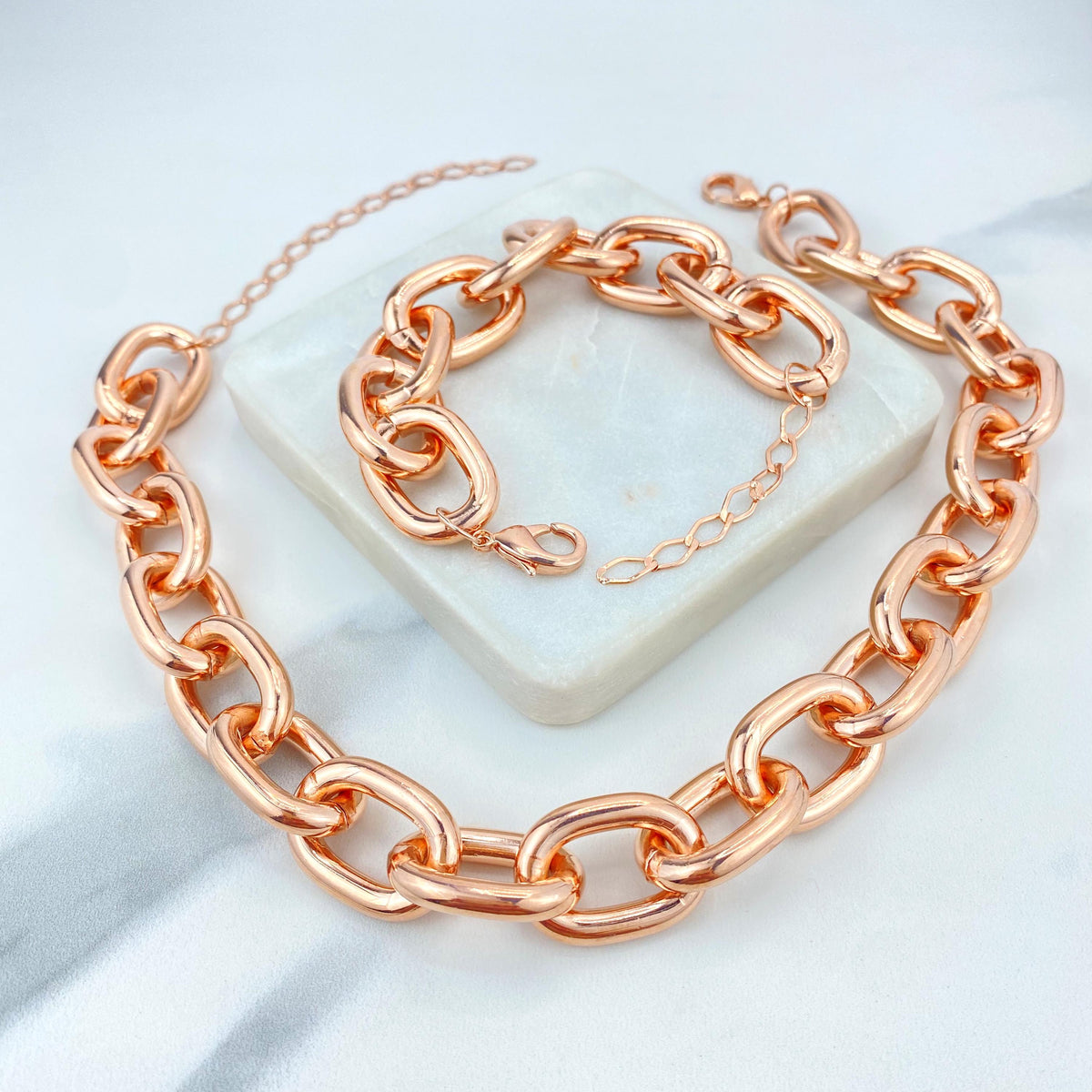 Rose Gold Filled 20mm with Extender, Chunky Chain Choker or Bracelet, Wholesale Jewelry Making Supplies