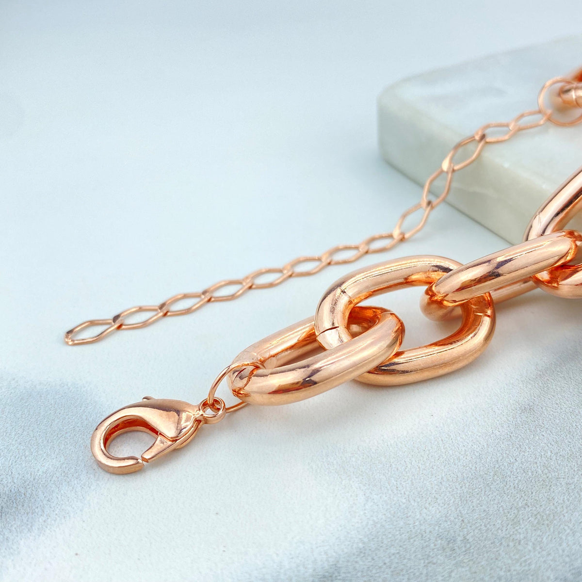 Rose Gold Filled 20mm with Extender, Chunky Chain Choker or Bracelet, Wholesale Jewelry Making Supplies