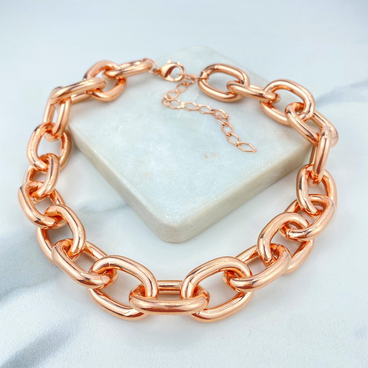 Rose Gold Filled 20mm with Extender, Chunky Chain Choker or Bracelet, Wholesale Jewelry Making Supplies