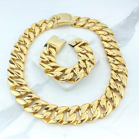 Stainless Steel 32mm Cuban Link Chain with 28 Inches, or Bracelet with 9 Inches, Curb Link Chain, Curb Chain for Men, Wholesale Jewelry