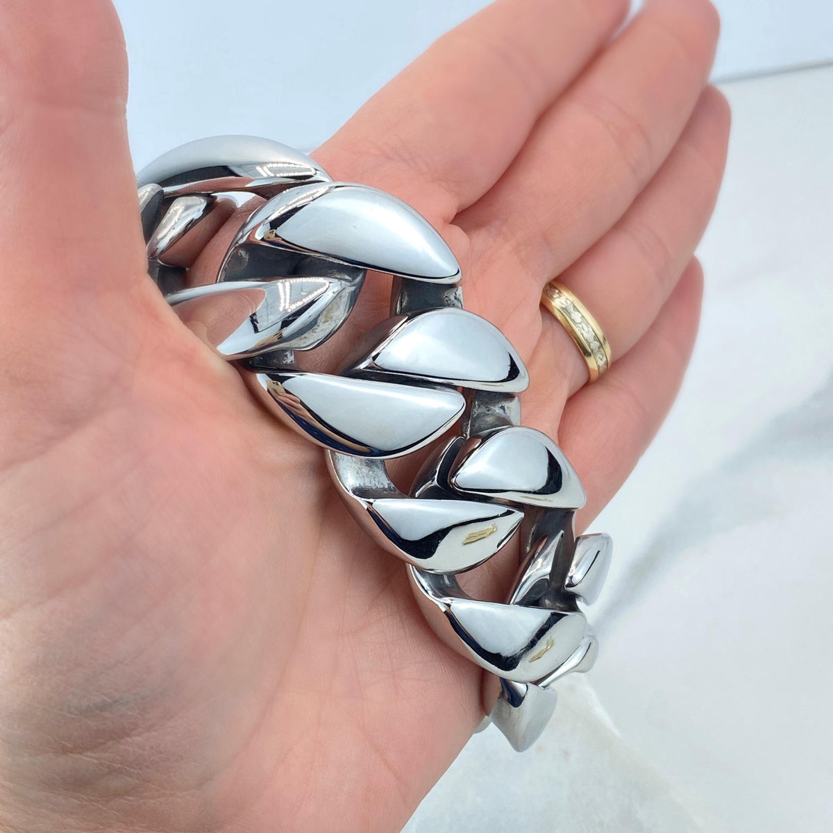 Stainless Steel 32mm Cuban Link Chain with 28 Inches, or Bracelet with 9 Inches, Curb Link Chain, Curb Chain for Men, Wholesale Jewelry
