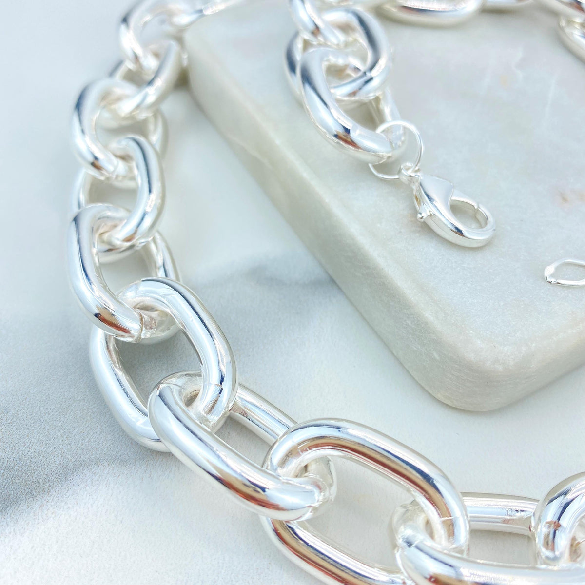 Silver Filled 20mm with Extender, Chunky Chain Choker or Bracelet, Wholesale Jewelry Making Supplies