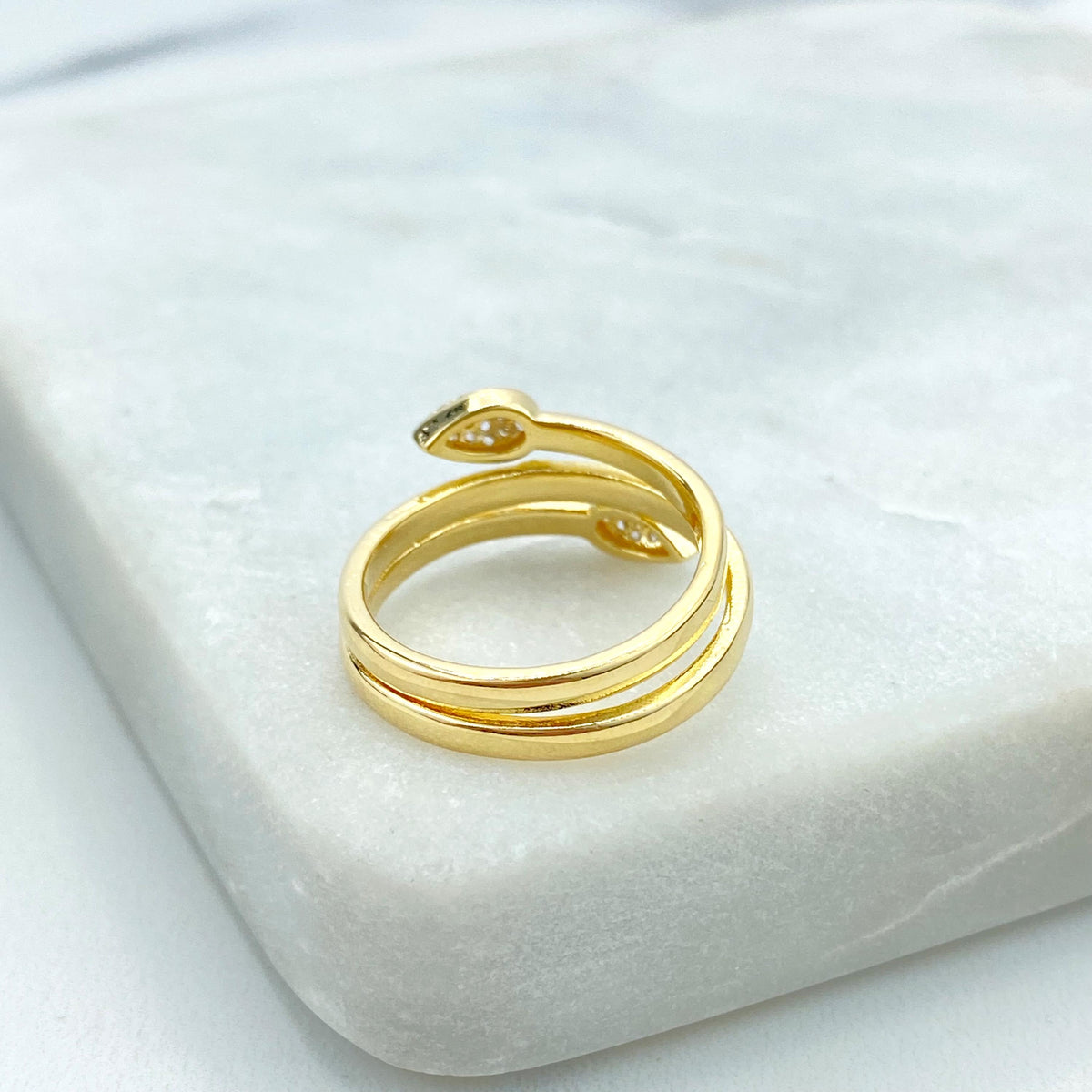 18k Gold Filled Wrap Ring with Micro Cubic Zirconia Details, Micro CZ Wave Ring, Climbing Ring with Micro Pave Details, Wholesale Jewelry