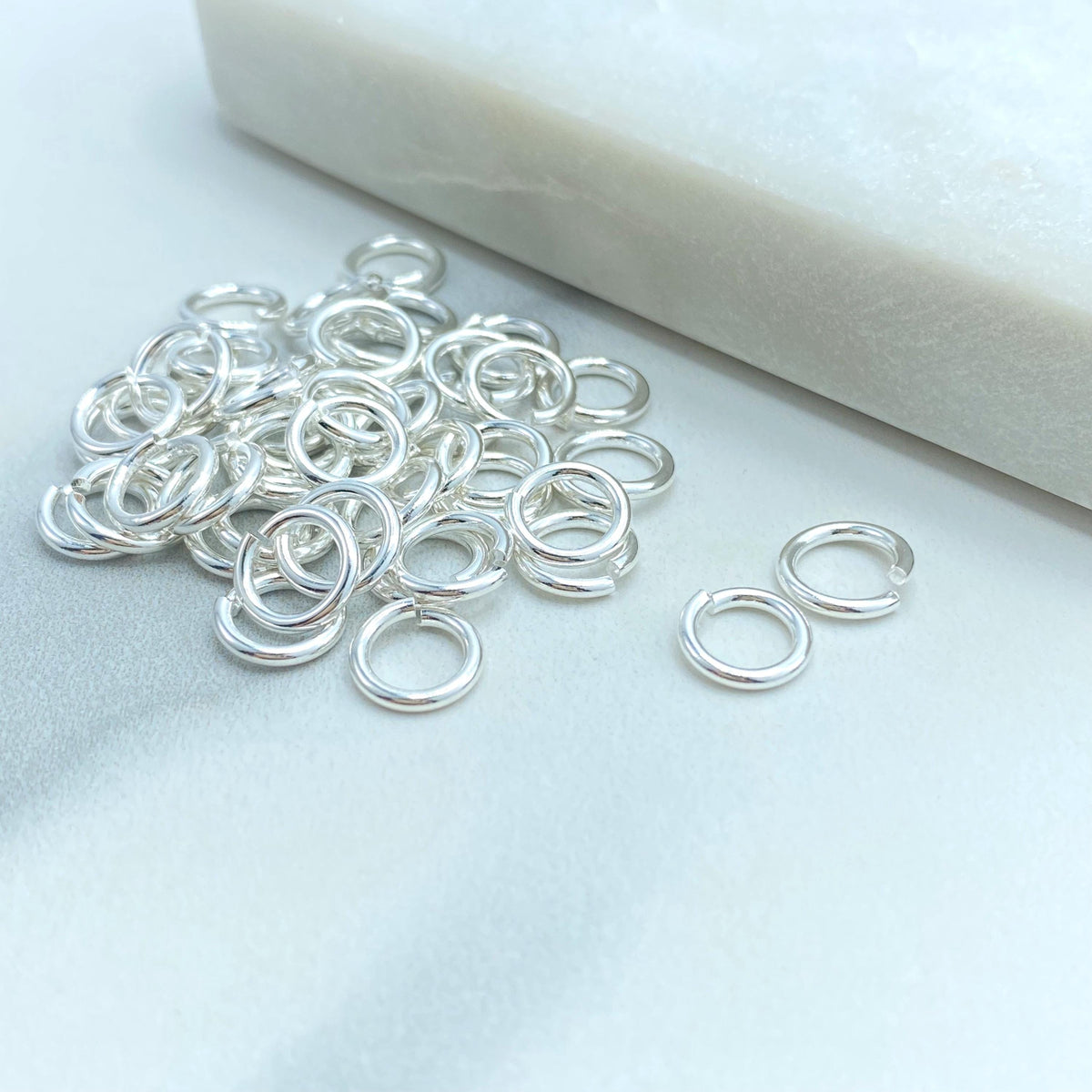 18k Silver Filled 3mm, 4mm or 5mm Open Jumping Ring, Round Ring Connectors, Jump Ring, 5, 12 or 25 Pieces Wholesale Jewelry Making Supplies