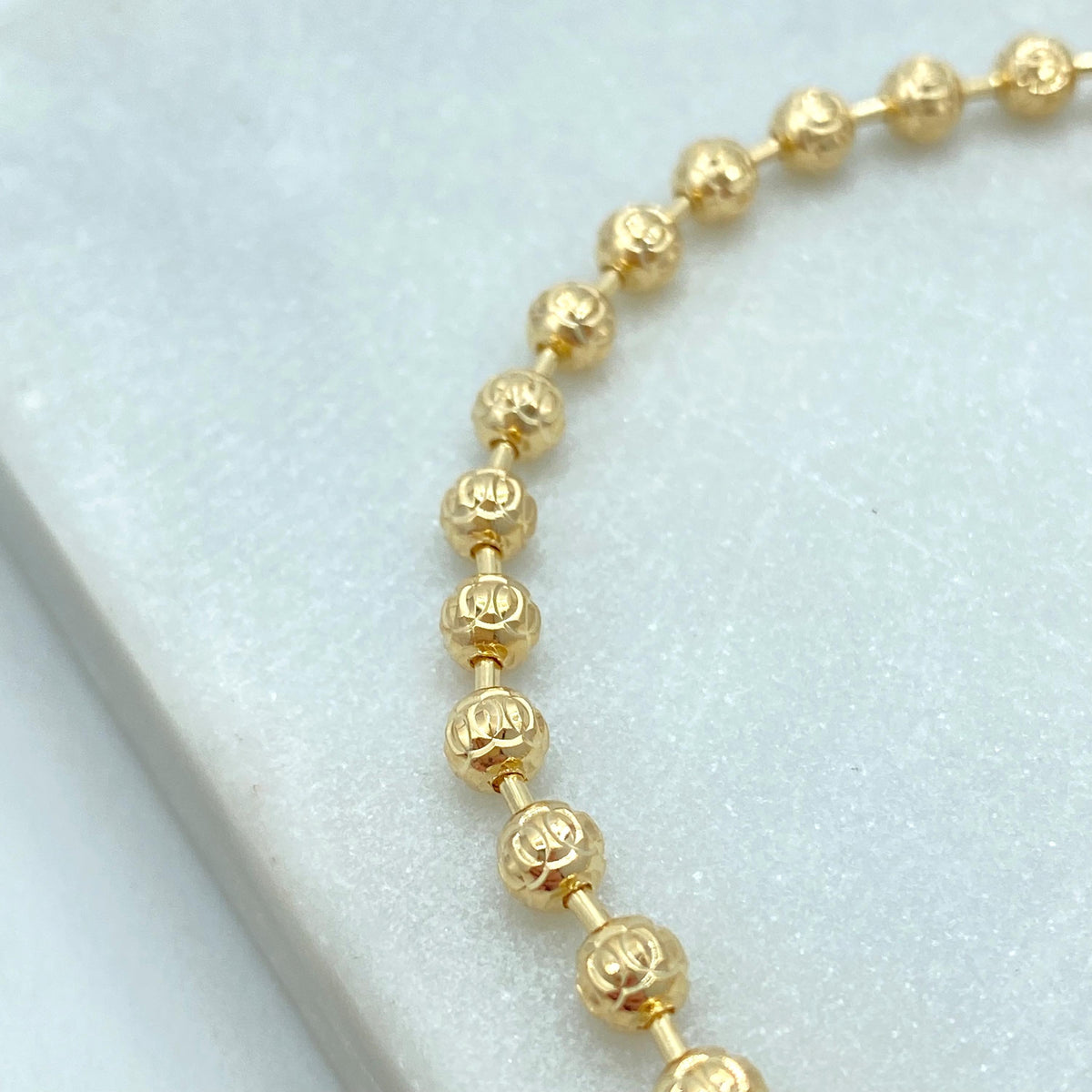 18k Gold Filled Adjustable Bracelet with Textured Gold Beads, Dainty Gold Balls Bracelet, Minimalist Bracelet, Wholesale Jewelry
