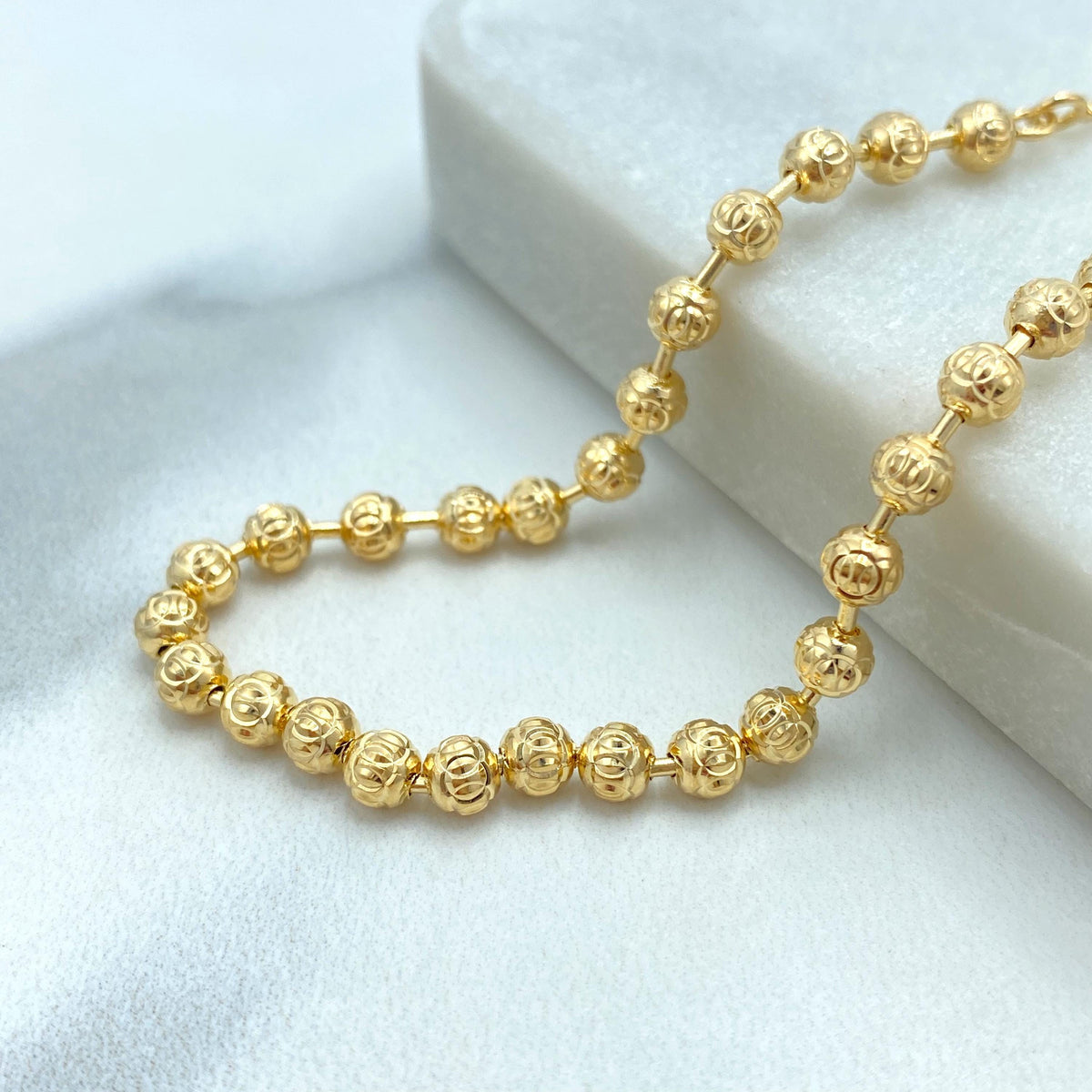 18k Gold Filled Adjustable Bracelet with Textured Gold Beads, Dainty Gold Balls Bracelet, Minimalist Bracelet, Wholesale Jewelry