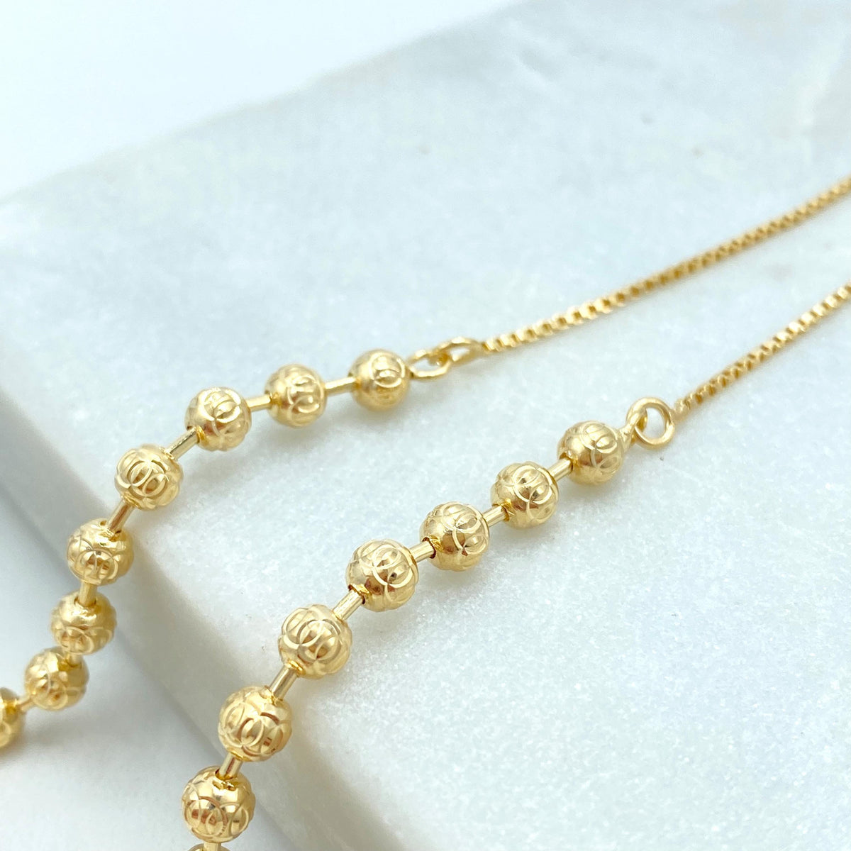 18k Gold Filled Adjustable Bracelet with Textured Gold Beads, Dainty Gold Balls Bracelet, Minimalist Bracelet, Wholesale Jewelry