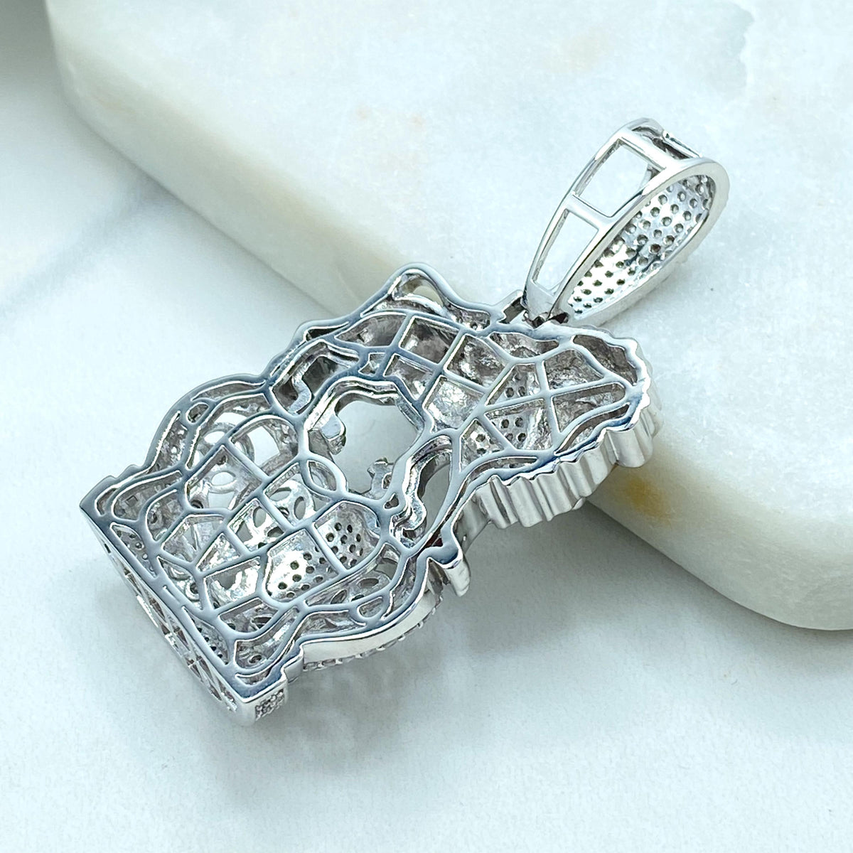 Silver Filled Cubic Zirconia, Pave, The Lion & The Crown Pendant Charms, Hip Hop, Men's Jewelry, Wholesale Jewelry Making Supplies