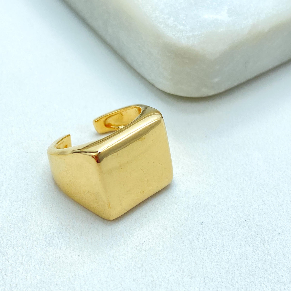 18k Gold Filled Pinky Ring, Square Geometric Design, Minimalist Statement Ring, Wholesale Jewelry
