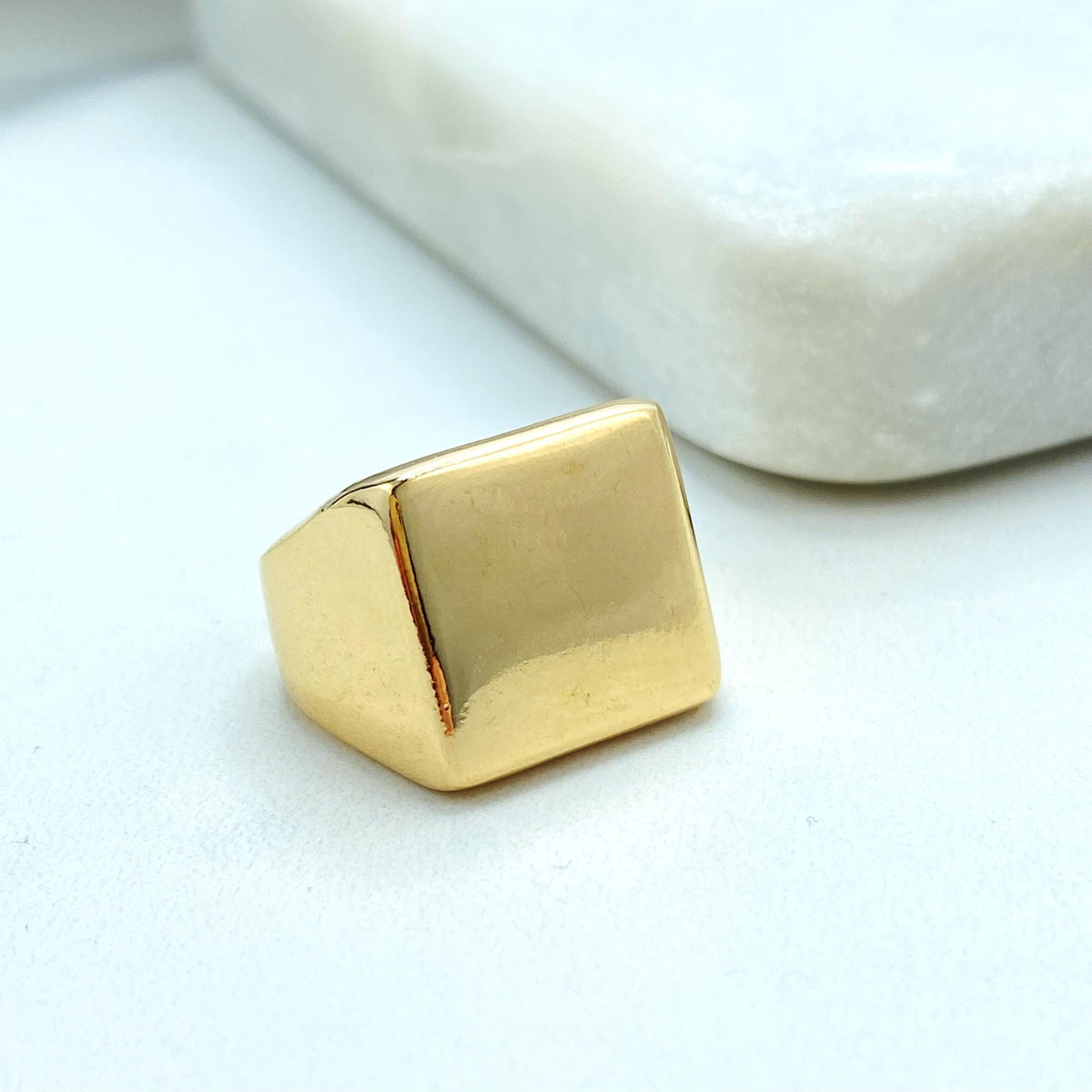 18k Gold Filled Pinky Ring, Square Geometric Design, Minimalist Statement Ring, Wholesale Jewelry