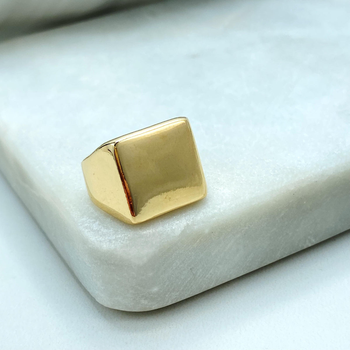 18k Gold Filled Pinky Ring, Square Geometric Design, Minimalist Statement Ring, Wholesale Jewelry