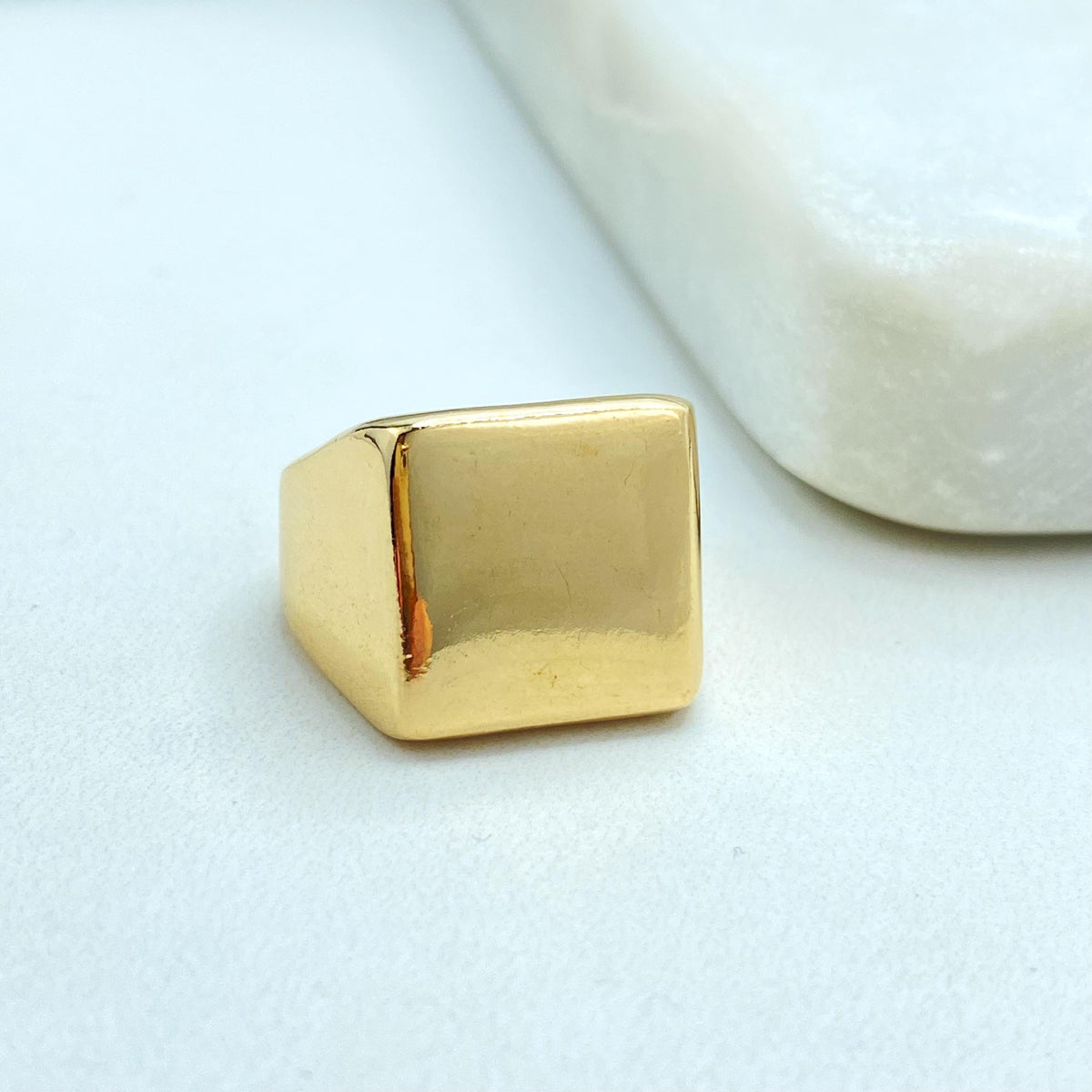 18k Gold Filled Pinky Ring, Square Geometric Design, Minimalist Statement Ring, Wholesale Jewelry