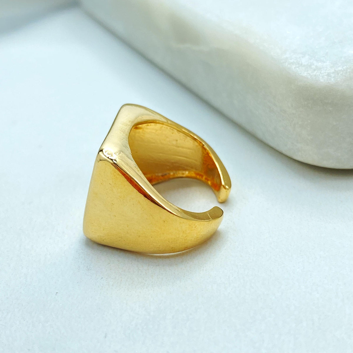 18k Gold Filled Pinky Ring, Square Geometric Design, Minimalist Statement Ring, Wholesale Jewelry