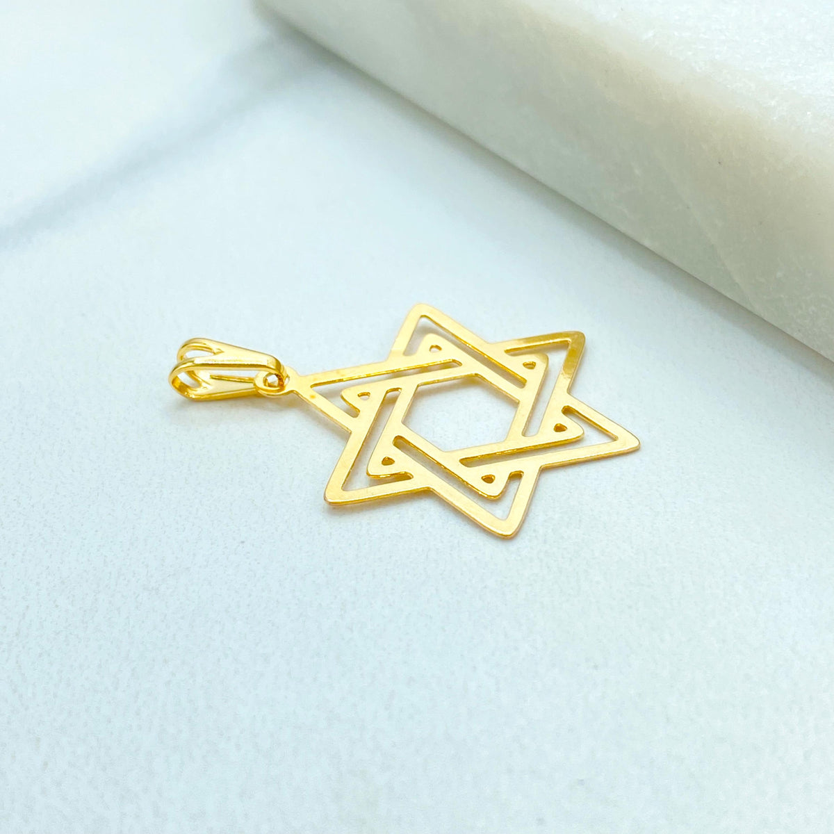 18k Gold Filled Star of David Pendant, Minimal Jewish Necklace Charm