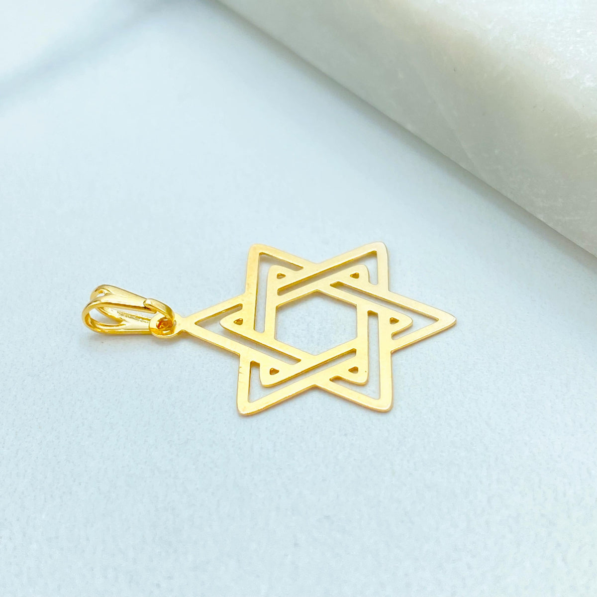 18k Gold Filled Star of David Pendant, Minimal Jewish Necklace Charm