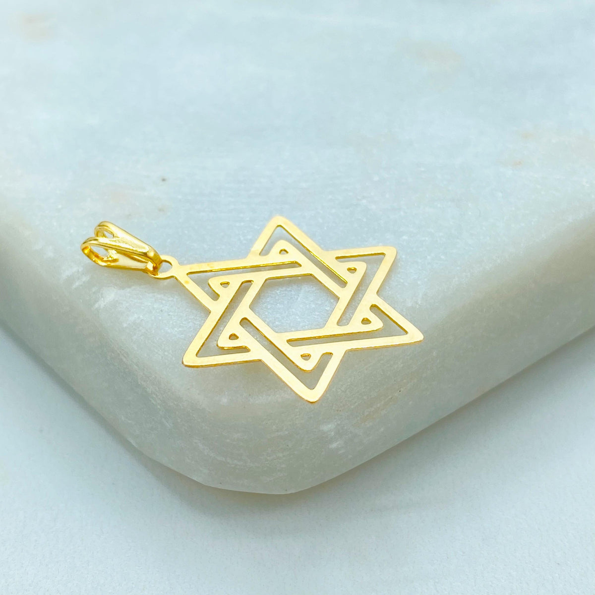 18k Gold Filled Star of David Pendant, Minimal Jewish Necklace Charm