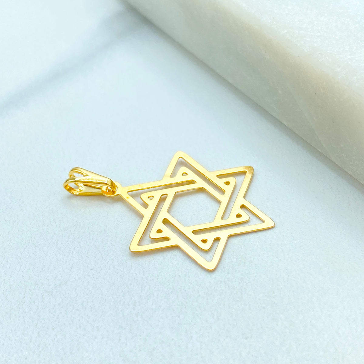 18k Gold Filled Star of David Pendant, Minimal Jewish Necklace Charm