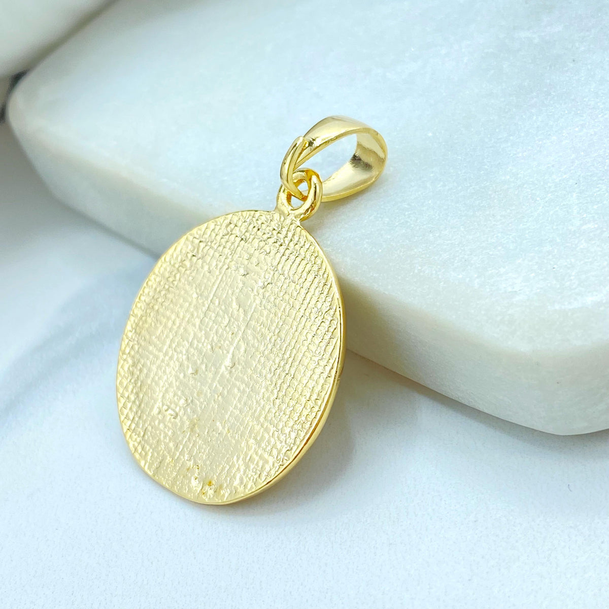18K Gold Filled Dollar Sign Coin Pendant, Sunburst Medal Money Charm