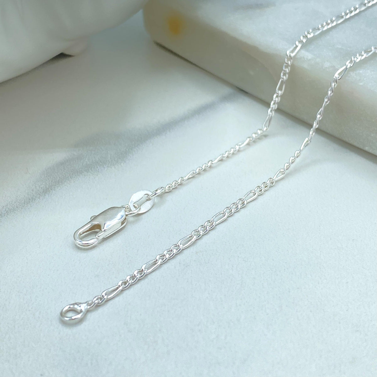 Silver Filled Baby Phat Nameplate Necklace, Cat Logo Pendant Figaro Chain