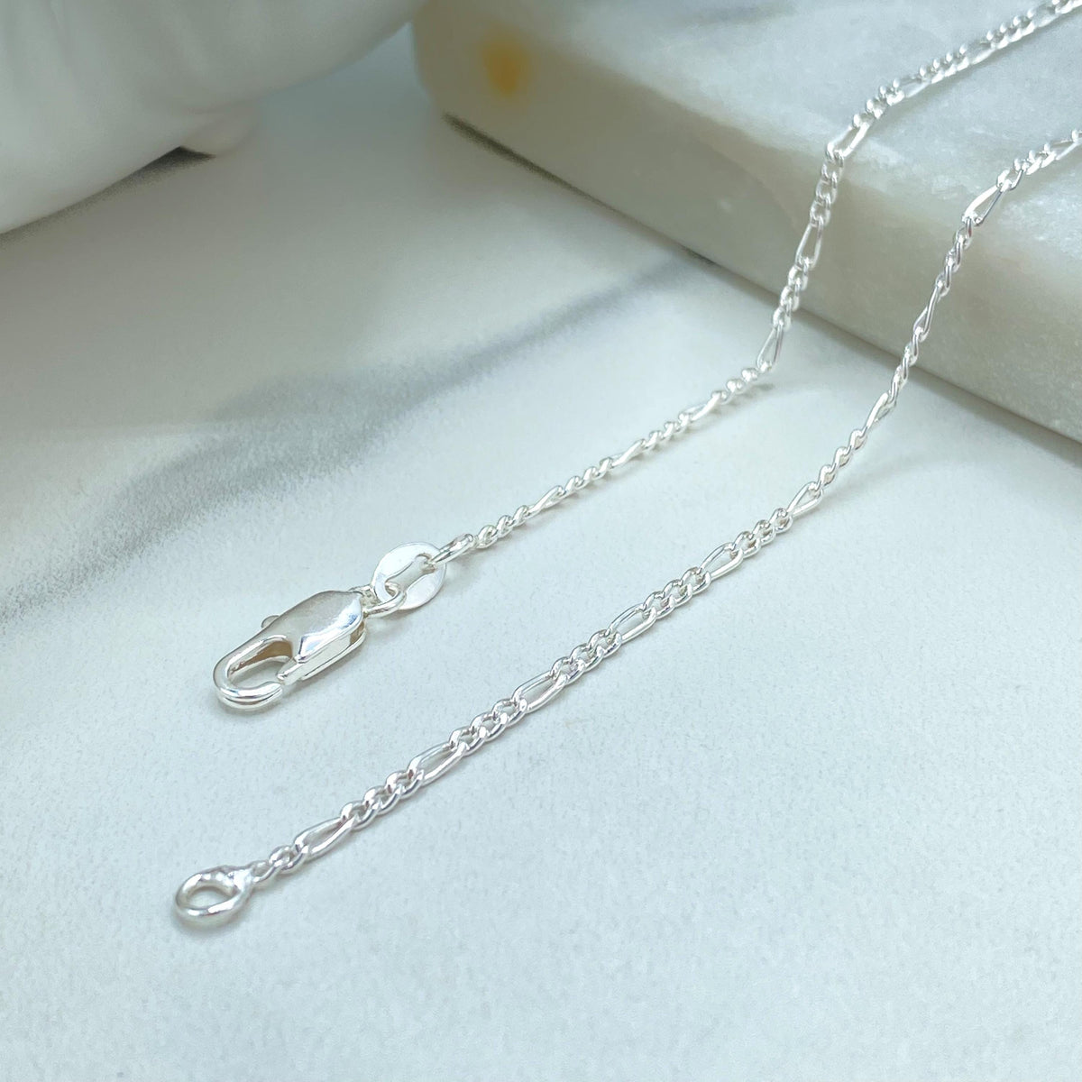 Silver Filled Baby Phat Nameplate Necklace, Cat Logo Pendant Figaro Chain